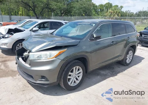 2015 Toyota Highlander Le/Le Plus z USA, uszkodzony, nr VIN 5TDZKRFH1FS062662